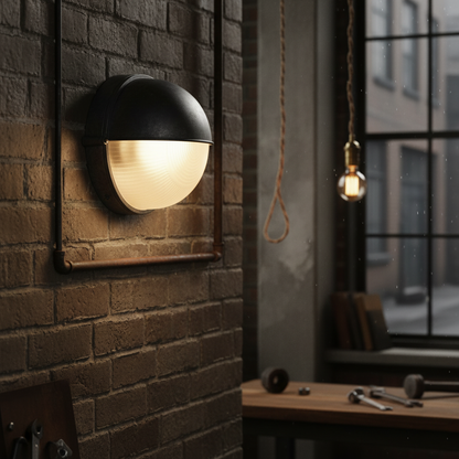 Nautische Buiten Wandlamp Bulkhead Met Opaal Glas En Aluminium Behuizing Voor Gevel En Entree