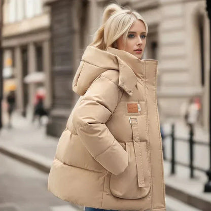 Dames Waterdichte Winterjas Warm en Gewatteerd met Capuchon
