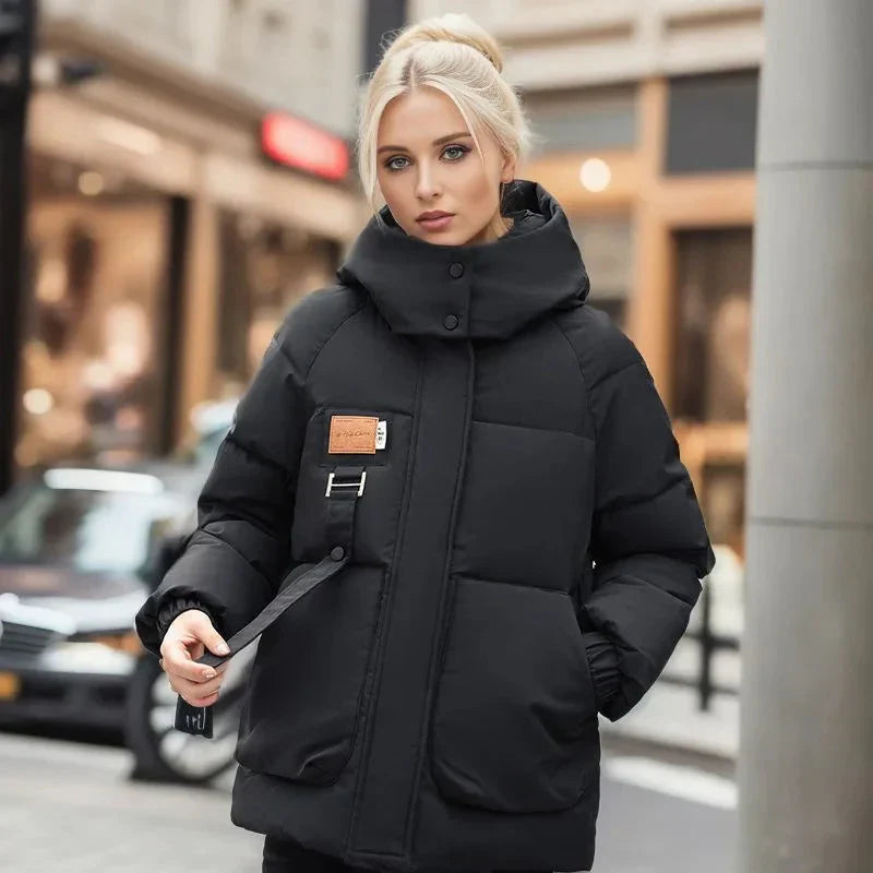 Dames Waterdichte Winterjas Warm en Gewatteerd met Capuchon