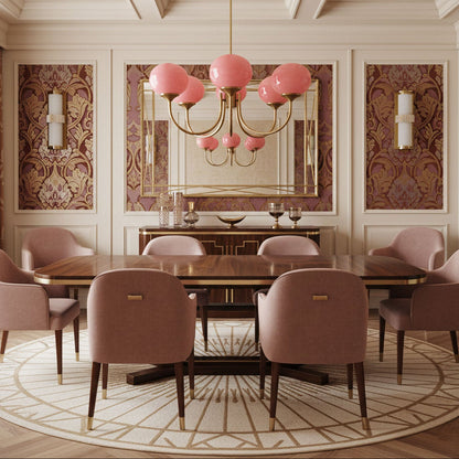 Glazen Kroonluchter Met Roze Witte Of Creme Bollen En Gouden Of Chromen Frame Moderne Design Kroonluchter Met 3 Of 5 Lichtpunten Voor Woonkamer En Eetkamer