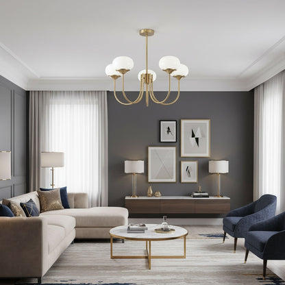 Glazen Kroonluchter Met Roze Witte Of Creme Bollen En Gouden Of Chromen Frame Moderne Design Kroonluchter Met 3 Of 5 Lichtpunten Voor Woonkamer En Eetkamer