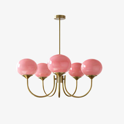 Glazen Kroonluchter Met Roze Witte Of Creme Bollen En Gouden Of Chromen Frame Moderne Design Kroonluchter Met 3 Of 5 Lichtpunten Voor Woonkamer En Eetkamer