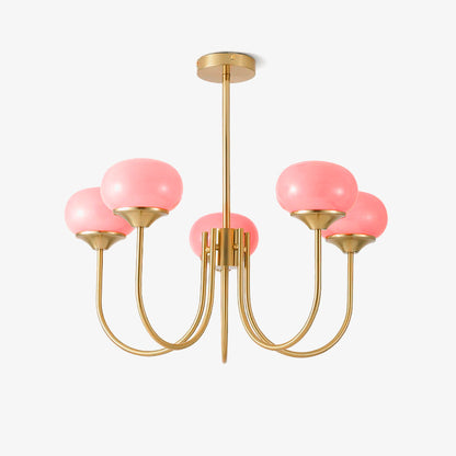 Glazen Kroonluchter Met Roze Witte Of Creme Bollen En Gouden Of Chromen Frame Moderne Design Kroonluchter Met 3 Of 5 Lichtpunten Voor Woonkamer En Eetkamer