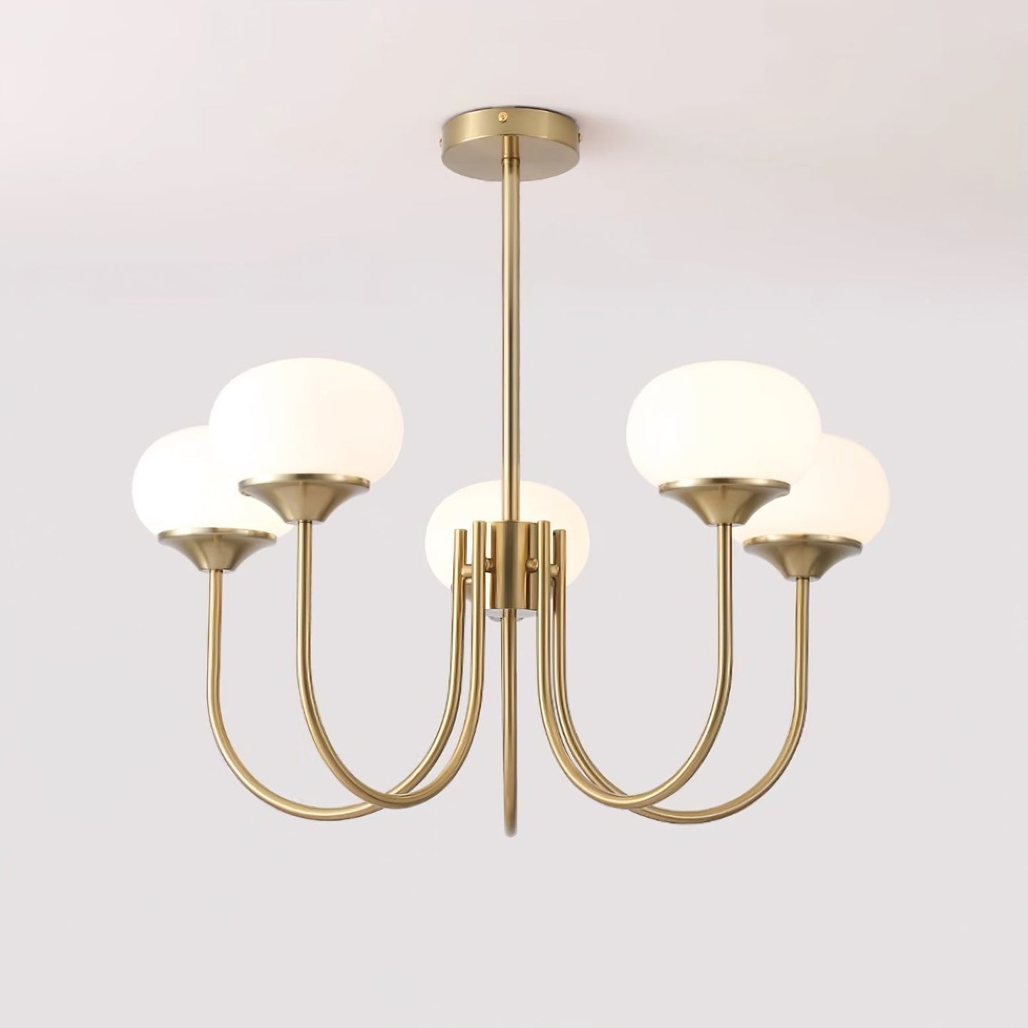 Glazen Kroonluchter Met Roze Witte Of Creme Bollen En Gouden Of Chromen Frame Moderne Design Kroonluchter Met 3 Of 5 Lichtpunten Voor Woonkamer En Eetkamer