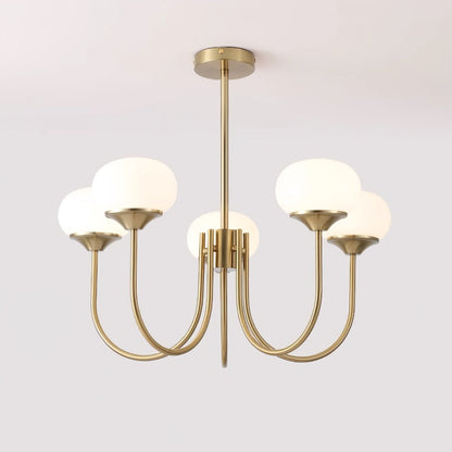 Glazen Kroonluchter Met Roze Witte Of Creme Bollen En Gouden Of Chromen Frame Moderne Design Kroonluchter Met 3 Of 5 Lichtpunten Voor Woonkamer En Eetkamer