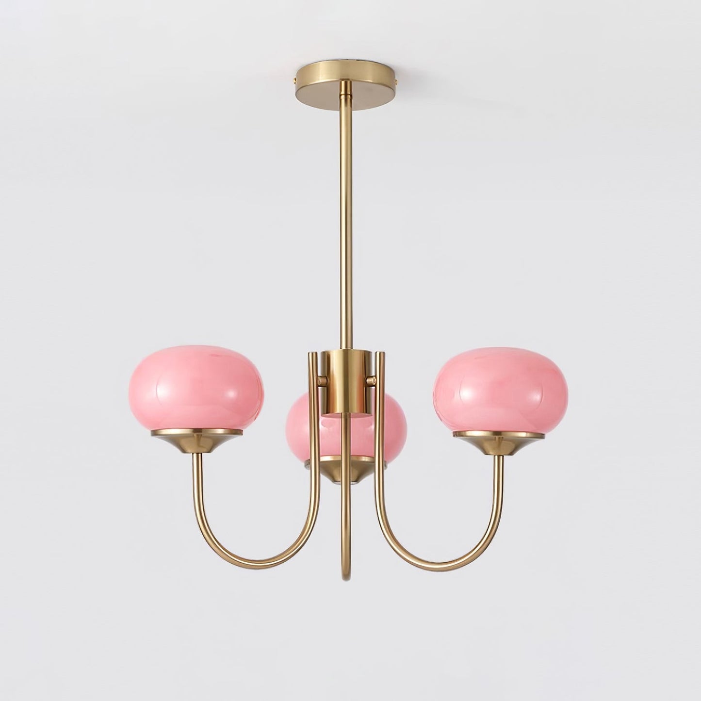 Glazen Kroonluchter Met Roze Witte Of Creme Bollen En Gouden Of Chromen Frame Moderne Design Kroonluchter Met 3 Of 5 Lichtpunten Voor Woonkamer En Eetkamer