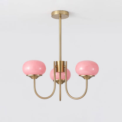 Glazen Kroonluchter Met Roze Witte Of Creme Bollen En Gouden Of Chromen Frame Moderne Design Kroonluchter Met 3 Of 5 Lichtpunten Voor Woonkamer En Eetkamer