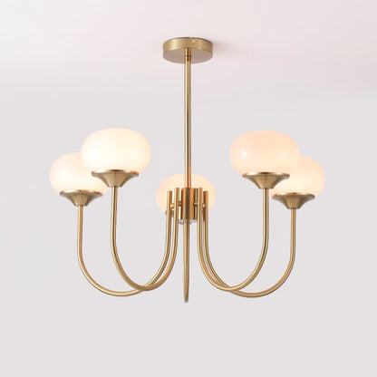 Glazen Kroonluchter Met Roze Witte Of Creme Bollen En Gouden Of Chromen Frame Moderne Design Kroonluchter Met 3 Of 5 Lichtpunten Voor Woonkamer En Eetkamer