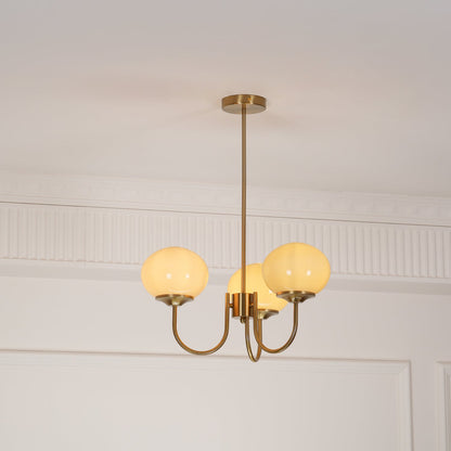 Glazen Kroonluchter Met Roze Witte Of Creme Bollen En Gouden Of Chromen Frame Moderne Design Kroonluchter Met 3 Of 5 Lichtpunten Voor Woonkamer En Eetkamer