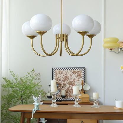 Glazen Kroonluchter Met Roze Witte Of Creme Bollen En Gouden Of Chromen Frame Moderne Design Kroonluchter Met 3 Of 5 Lichtpunten Voor Woonkamer En Eetkamer