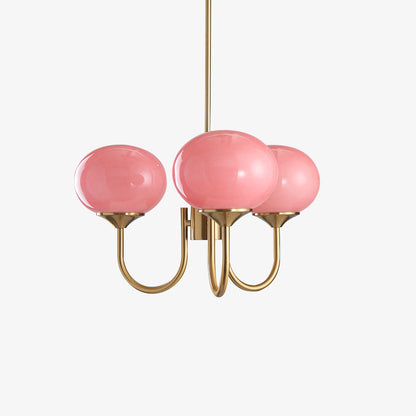 Plafondlamp Glas Roze Goud Retro 3 of 5 Lichts Hanglamp Woonkamer Slaapkamer Eetkamer Luxe