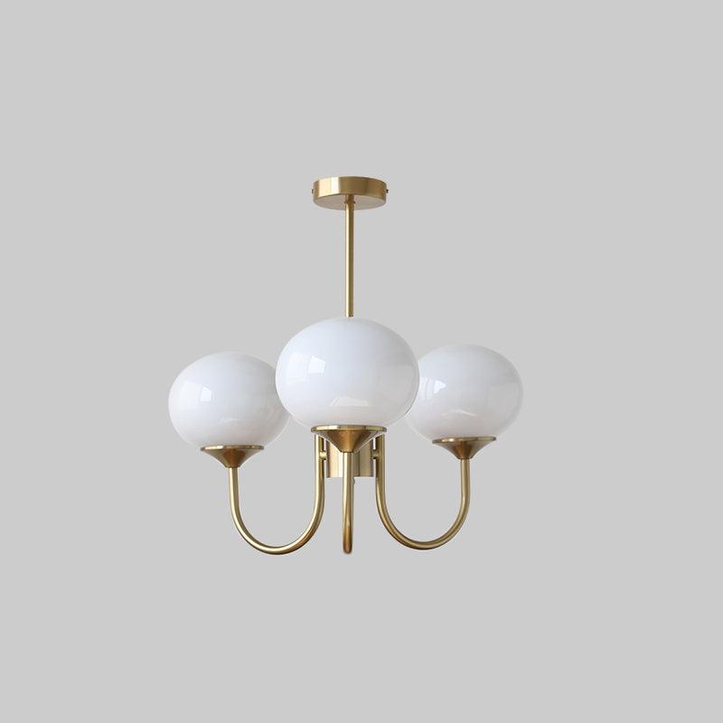 Glazen Kroonluchter Met Roze Witte Of Creme Bollen En Gouden Of Chromen Frame Moderne Design Kroonluchter Met 3 Of 5 Lichtpunten Voor Woonkamer En Eetkamer