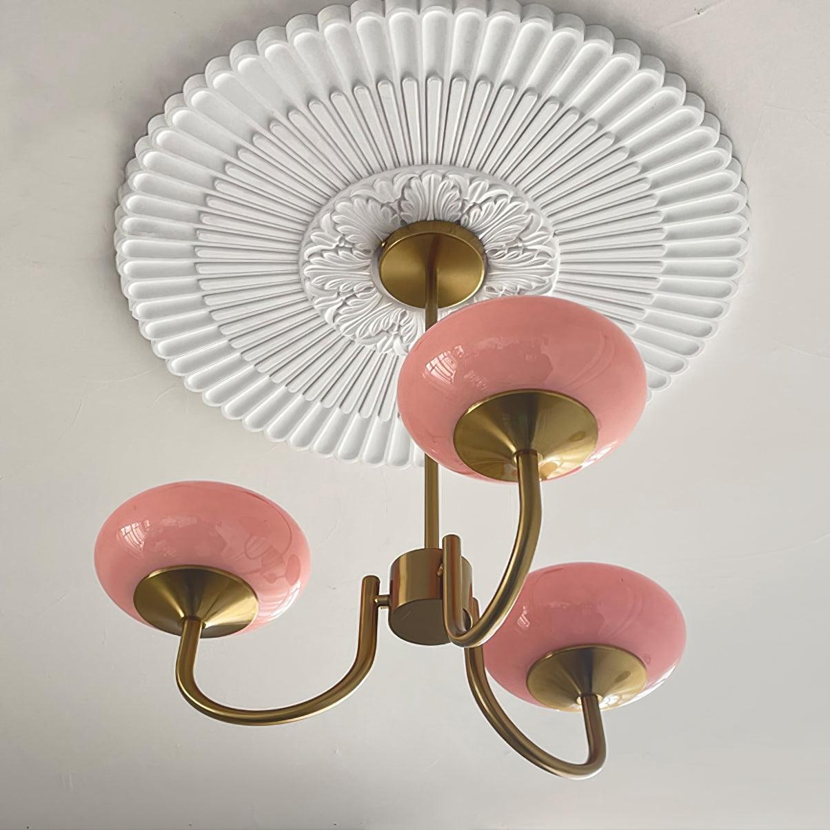 Glazen Kroonluchter Met Roze Witte Of Creme Bollen En Gouden Of Chromen Frame Moderne Design Kroonluchter Met 3 Of 5 Lichtpunten Voor Woonkamer En Eetkamer