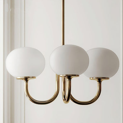 Glazen Kroonluchter Met Roze Witte Of Creme Bollen En Gouden Of Chromen Frame Moderne Design Kroonluchter Met 3 Of 5 Lichtpunten Voor Woonkamer En Eetkamer