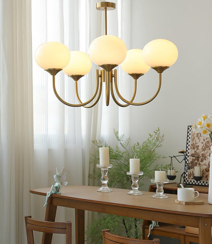 Glazen Kroonluchter Met Roze Witte Of Creme Bollen En Gouden Of Chromen Frame Moderne Design Kroonluchter Met 3 Of 5 Lichtpunten Voor Woonkamer En Eetkamer