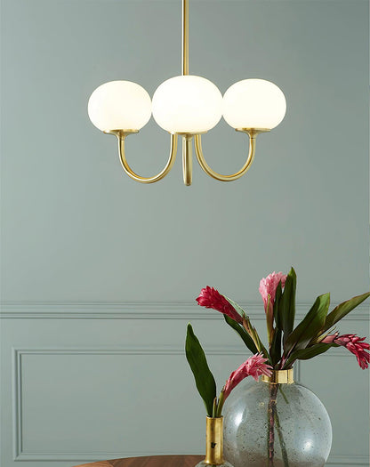 Glazen Kroonluchter Met Roze Witte Of Creme Bollen En Gouden Of Chromen Frame Moderne Design Kroonluchter Met 3 Of 5 Lichtpunten Voor Woonkamer En Eetkamer