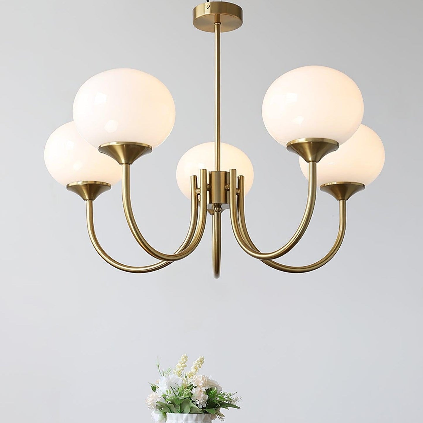 Plafondlamp Glas Roze Goud Retro 3 of 5 Lichts Hanglamp Woonkamer Slaapkamer Eetkamer Luxe