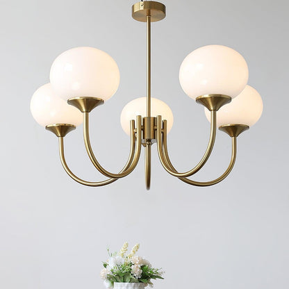 Plafondlamp Glas Roze Goud Retro 3 of 5 Lichts Hanglamp Woonkamer Slaapkamer Eetkamer Luxe