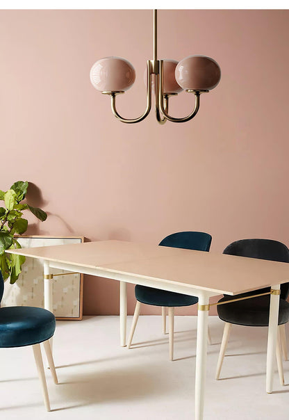 Plafondlamp Glas Roze Goud Retro 3 of 5 Lichts Hanglamp Woonkamer Slaapkamer Eetkamer Luxe