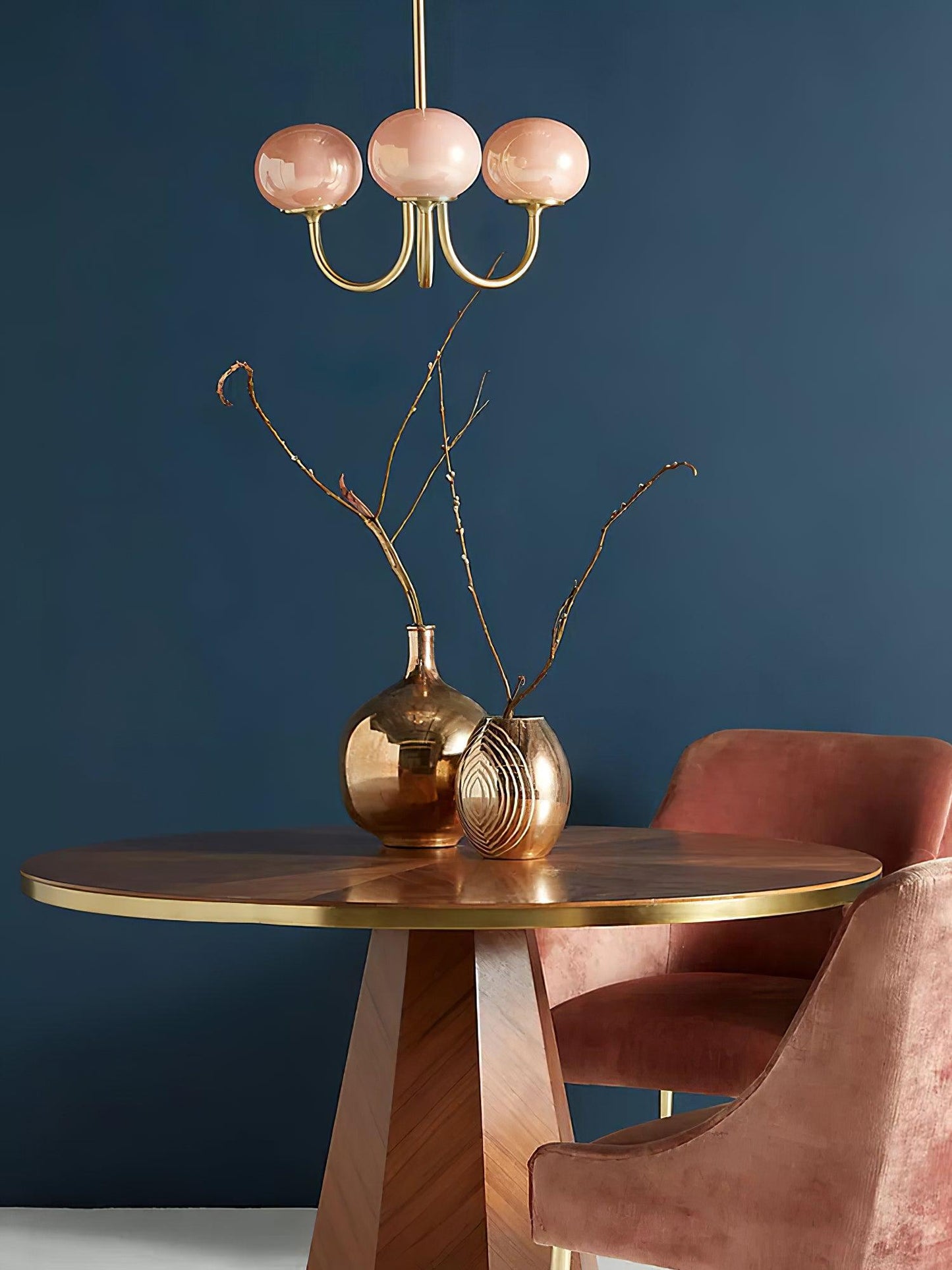 Plafondlamp Glas Roze Goud Retro 3 of 5 Lichts Hanglamp Woonkamer Slaapkamer Eetkamer Luxe