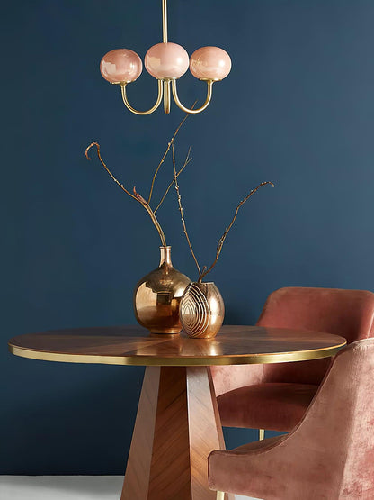 Plafondlamp Glas Roze Goud Retro 3 of 5 Lichts Hanglamp Woonkamer Slaapkamer Eetkamer Luxe