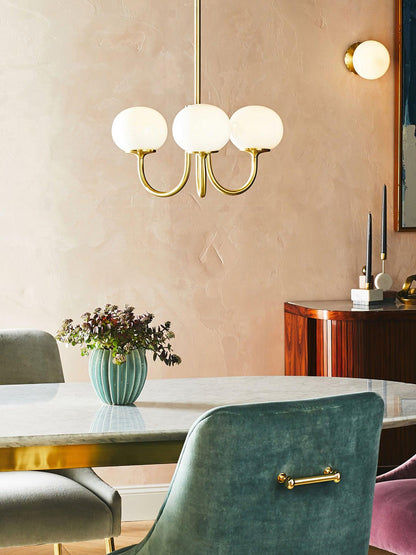 Glazen Kroonluchter Met Roze Witte Of Creme Bollen En Gouden Of Chromen Frame Moderne Design Kroonluchter Met 3 Of 5 Lichtpunten Voor Woonkamer En Eetkamer