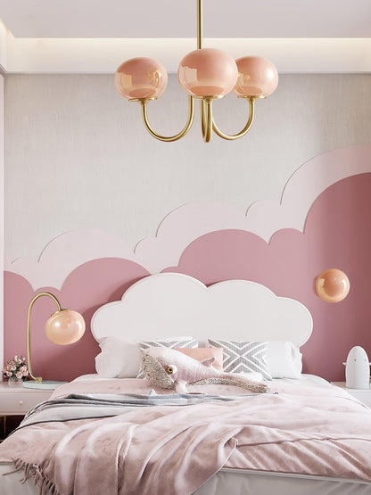 Glazen Kroonluchter Met Roze Witte Of Creme Bollen En Gouden Of Chromen Frame Moderne Design Kroonluchter Met 3 Of 5 Lichtpunten Voor Woonkamer En Eetkamer