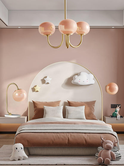 Plafondlamp Glas Roze Goud Retro 3 of 5 Lichts Hanglamp Woonkamer Slaapkamer Eetkamer Luxe