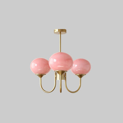 Plafondlamp Glas Roze Goud Retro 3 of 5 Lichts Hanglamp Woonkamer Slaapkamer Eetkamer Luxe