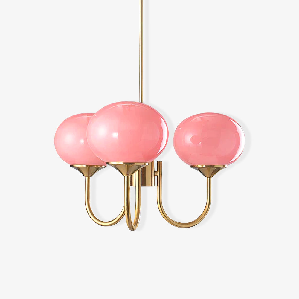 Plafondlamp Glas Roze Goud Retro 3 of 5 Lichts Hanglamp Woonkamer Slaapkamer Eetkamer Luxe