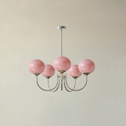 Plafondlamp Glas Roze Goud Retro 3 of 5 Lichts Hanglamp Woonkamer Slaapkamer Eetkamer Luxe
