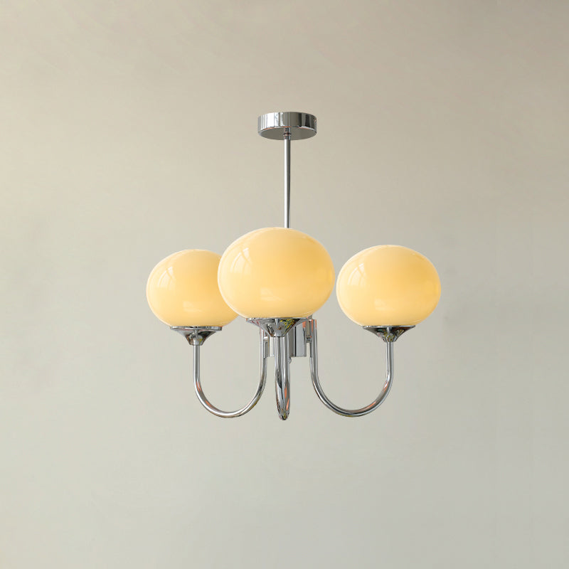 Glazen Kroonluchter Met Roze Witte Of Creme Bollen En Gouden Of Chromen Frame Moderne Design Kroonluchter Met 3 Of 5 Lichtpunten Voor Woonkamer En Eetkamer