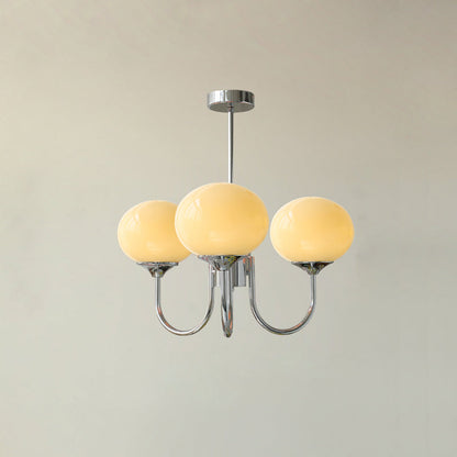 Glazen Kroonluchter Met Roze Witte Of Creme Bollen En Gouden Of Chromen Frame Moderne Design Kroonluchter Met 3 Of 5 Lichtpunten Voor Woonkamer En Eetkamer