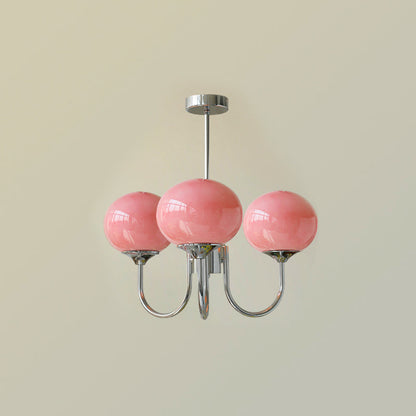 Plafondlamp Glas Roze Goud Retro 3 of 5 Lichts Hanglamp Woonkamer Slaapkamer Eetkamer Luxe