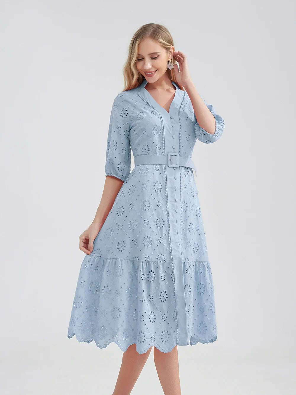 Zomerjurk Lichtblauw Vrolijk Zomerkleding