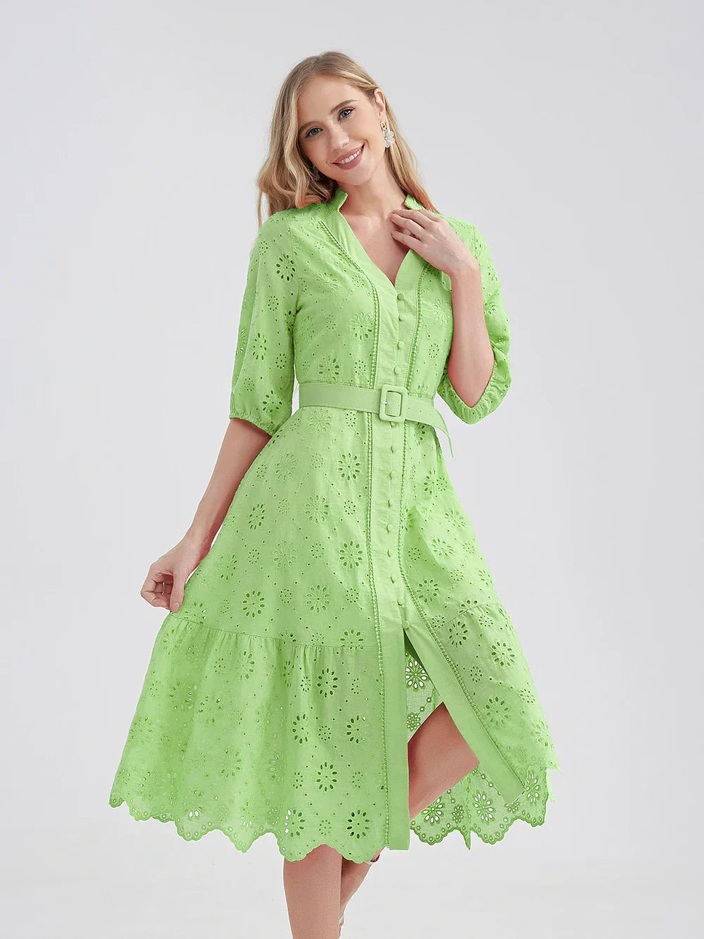 Zomerjurk Lichtblauw Vrolijk Zomerkleding