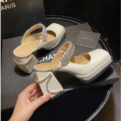 Dames Sandalen met Dikke Hak Elegante Stijl