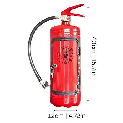 Brandblusser Drankenkast Met Flessenhouder En Glazenrek Handgemaakte Mini Bar Industrieel Woonaccessoire