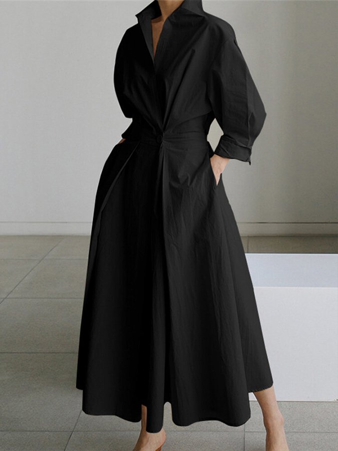 Mathilde | Elegante Overhemdjurk met Knoopsluiting 3
