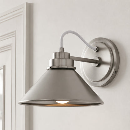Globe Wandlamp met Gebogen Arm – Moderne Industriële Verlichting voor Badkamer, Slaapkamer en Gang