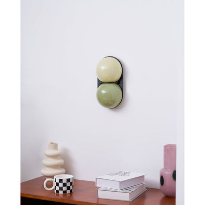 Moderne Dubbele Glazen Wandlamp – Speelse Verlichting met Gekleurde Glazen voor Slaapkamer & Kinderkamer