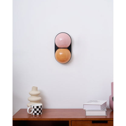 Moderne Dubbele Glazen Wandlamp – Speelse Verlichting met Gekleurde Glazen voor Slaapkamer & Kinderkamer