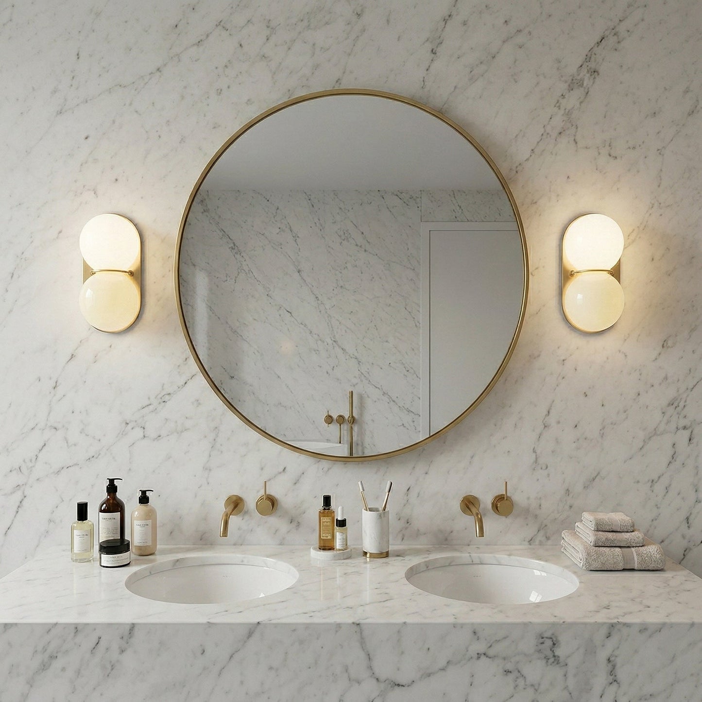 Moderne Dubbele Glazen Wandlamp – Speelse Verlichting met Gekleurde Glazen voor Slaapkamer & Kinderkamer