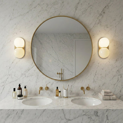 Moderne Dubbele Glazen Wandlamp – Speelse Verlichting met Gekleurde Glazen voor Slaapkamer & Kinderkamer