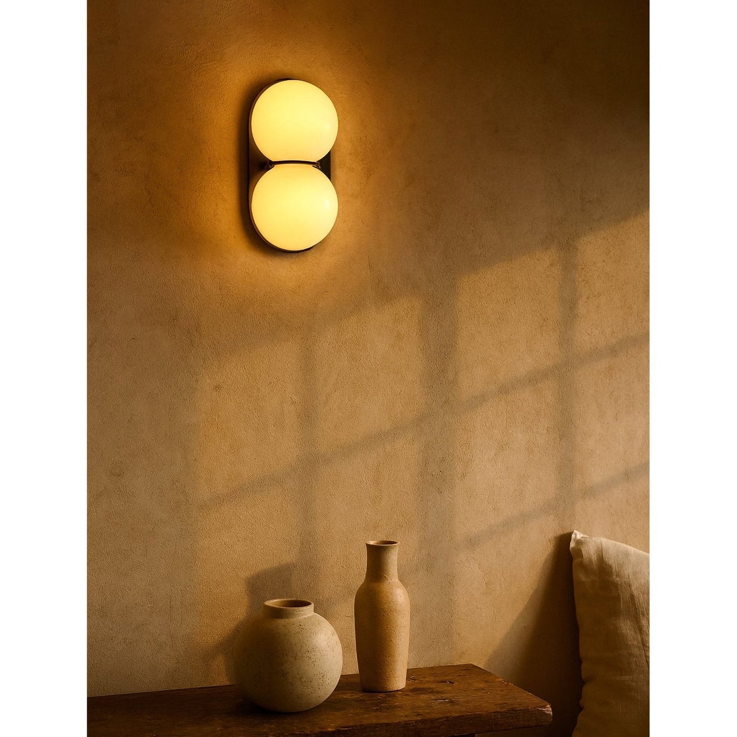 Moderne Dubbele Glazen Wandlamp – Speelse Verlichting met Gekleurde Glazen voor Slaapkamer & Kinderkamer