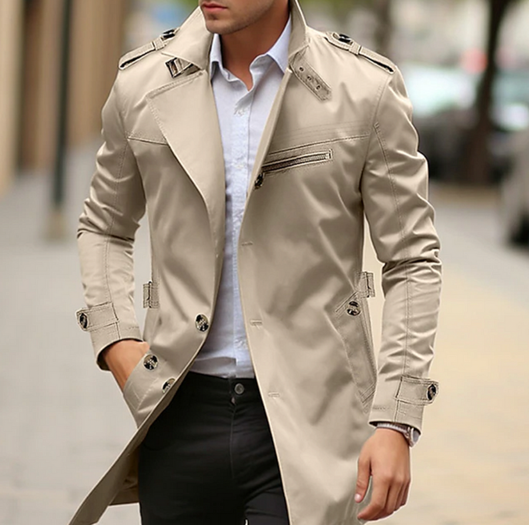 Heren Trenchcoat Waterdicht Elegante Kwaliteit - StudioMarella