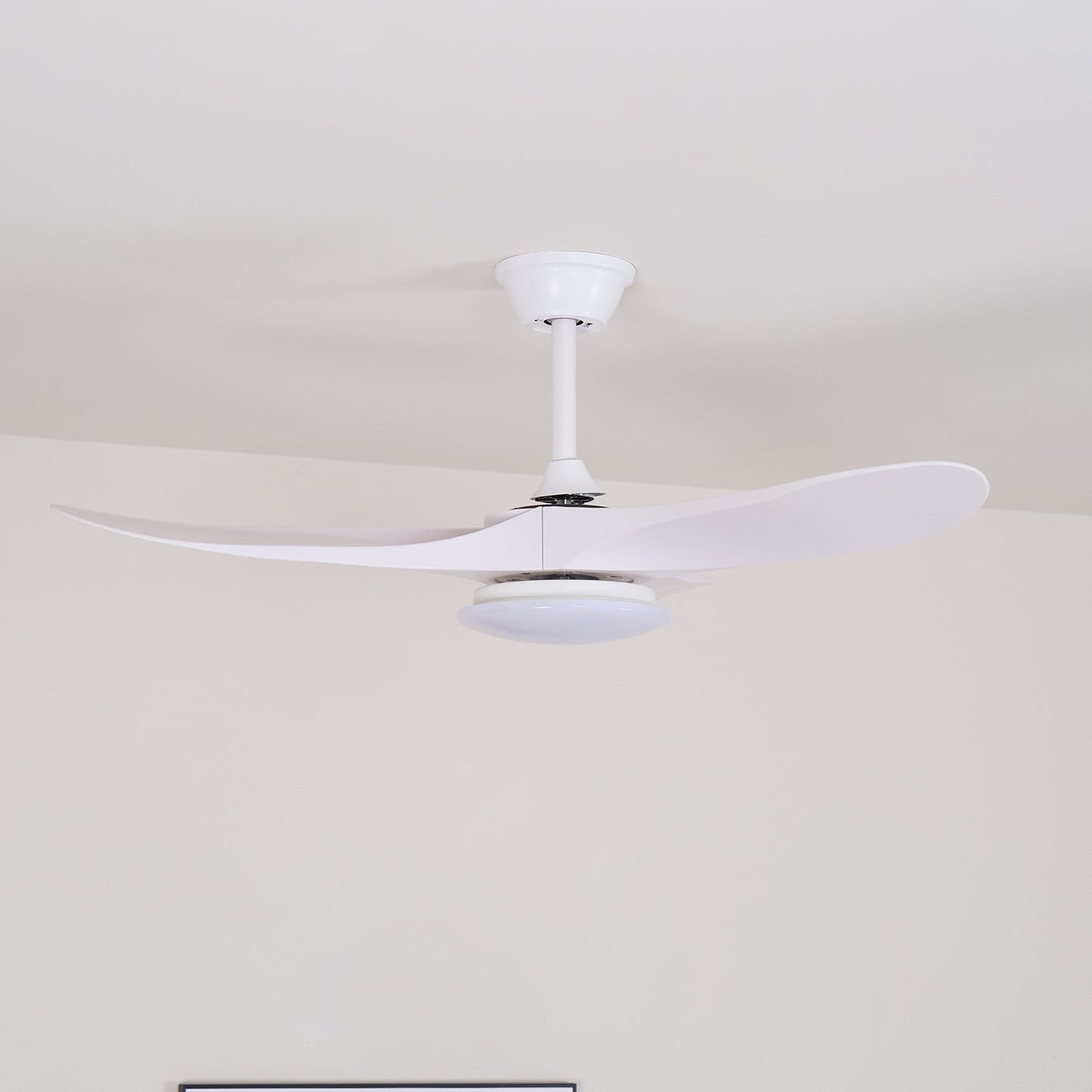Scandinavische Plafondventilator met Verlichting | Moderne Ventilator met LED | Afstandsbediening & 6 Snelheden | Zwart Wit Houtnerf | Voor Slaapkamer Woonkamer | 106/132 cm