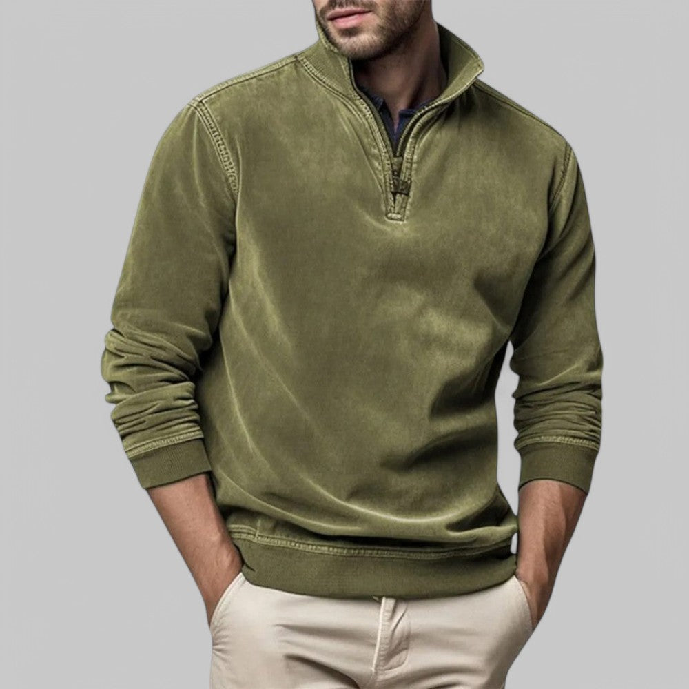 Casual Sweatshirt van Gemengd Katoen met Hoge Kraag - StudioMarella