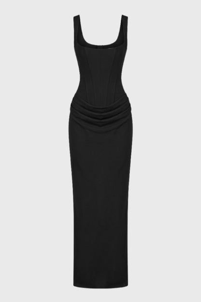 Dames Maxi Jurk met Corset en Gedrapeerde Taille Elegant
