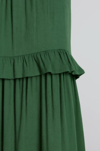Zomer Maxi Jurk Dames Halternek Ruches Zwart/Wit